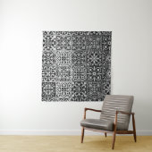 Black and white damask patterns wandteppich (Beispiel (Horizontal))