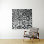 Black and white damask patterns wandteppich (Beispiel)