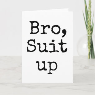 Black and White Danke Bro Card, Trauzeugen Geschen Karte
