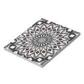 Black and White Decorative Mandala Notizblock (Rotiert)