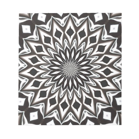 Black and White Decorative Mandala Notizblock (Vorderseite)