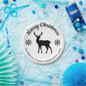 Black And White Deer And Snowflakes Holiday Party Pappteller (Party)