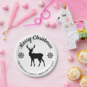 Black And White Deer And Snowflakes Holiday Party Pappteller (Party)