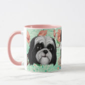 Black and White Derpy Shih Tzu Tasse (Links)