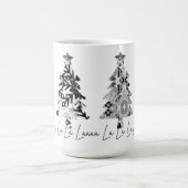 black and white design christmas trees kaffeetasse (Mittel)