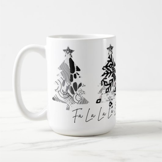 black and white design christmas trees kaffeetasse (Links)