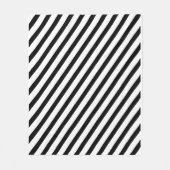 Black and White Diagonal Stripes Fleecedecke (Vorderseite)