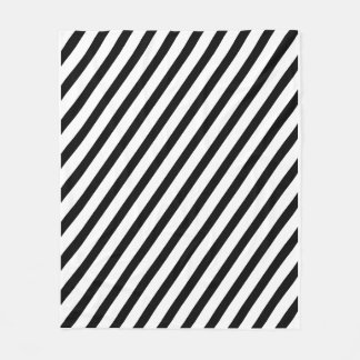 Black and White Diagonal Stripes Fleecedecke