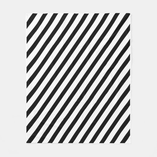 Black and White Diagonal Stripes Fleecedecke (Vorderseite)