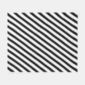 Black and White Diagonal Stripes Fleecedecke (Vorderseite (Horizontal))