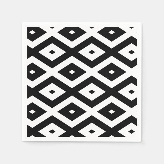 Black and white diamond pattern serviette (Vorderseite)
