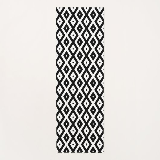 Black and white diamond pattern yogamatte (Vorderseite)