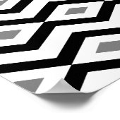 Black and White Diamond Zigzag Poster (Ecke)