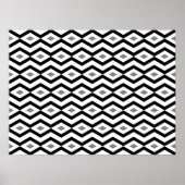 Black and White Diamond Zigzag Poster (Vorne)