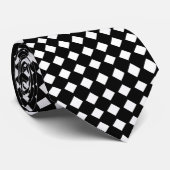Black and White Diamonds Tie Krawatte (Gerollt)