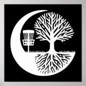 Black and White Disc Golf Silhouette  Poster (Vorne)