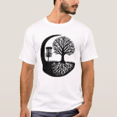 Black and White Disc Golf Silhouette T-Shirt (Vorderseite)