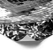 Black and White Disco Ball Print, Cocktail Poster (Ecke)