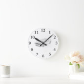 Black and White Dodge Challenger Abbildung Runde Wanduhr (Zuhause)