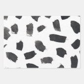 Black And White Doodle Shapes Stripe Drop Patterns Geschenkpapier Set (Vorderseite 3)