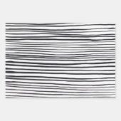 Black And White Doodle Shapes Stripe Drop Patterns Geschenkpapier Set (Vorderseite 2)