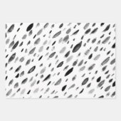 Black And White Doodle Shapes Stripe Drop Patterns Geschenkpapier Set (Vorderseite)