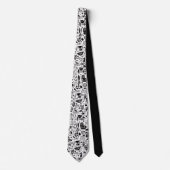 Black and White Doodles Custom Necktie Krawatte (Vorderseite)