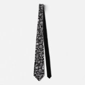Black and White Doodles Custom Necktie Krawatte (Vorderseite)