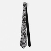Black and White Doodles Custom Necktie Krawatte (Vorderseite)