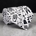 Black and White Doodles Custom Necktie Krawatte<br><div class="desc">A timeless and versatile accessory, this custom necktie features a classic black and white pattern. Perfect for adding a touch of sophistication to any outfit, whether it's for a formal event, a business meeting, or simply to elevate your everyday look. The crisp stripes create a stylish and refined appearance, making...</div>