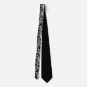 Black and White Doodles Custom Necktie Krawatte (Rückseite)