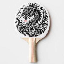Black and White Dragon Personalized Tischtennis Schläger