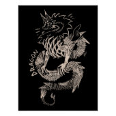Black and white Dragon sketch Poster (Vorderseite)