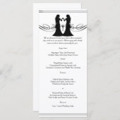 Black and White Elegance Brides Wedding Menu Menükarte (Vorne/Hinten)