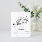 Black and white elegant baby shower einladung (Stehend Vorderseite)
