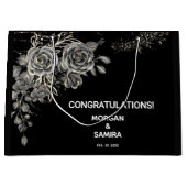 Black and white elegant boho wedding  große geschenktüte (Vorderseite)