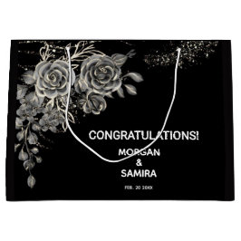 Black and white elegant boho wedding große geschenktüte