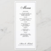 Black and white elegant classic wedding menükarte (Vorderseite)