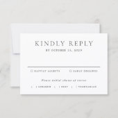 Black and White Elegant Classic Wedding RSVP Karte (Vorderseite)