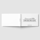 Black and White Elegant Lines Couple Name Wedding Gästebuch (Voll)