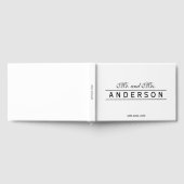 Black and White Elegant Lines Mr and Mrs Wedding Gästebuch (Voll)
