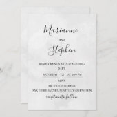 Black and White Elegant Minimalist Invitation Einladung (Vorne/Hinten)