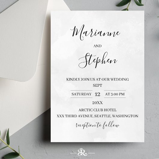 Black and White Elegant Minimalist Invitation Einladung