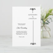 Black and White Elegant Minimalist Photo Wedding | Einladung (Stehend Vorderseite)