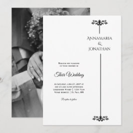 Black and White Elegant Minimalist Photo Wedding | Einladung