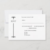 Black and White Elegant Minimalist RSVP | Karte (Vorderseite)