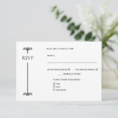 Black and White Elegant Minimalist RSVP | Karte (Stehend Vorderseite)