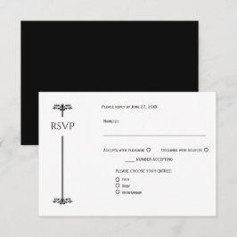 Black and White Elegant Minimalist RSVP | Karte