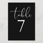 Black And White Elegant Modern Script Table Number Einladung (Vorderseite)