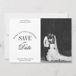 Black and White Elegant Save the Date Card